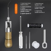 Resim Profesyonel Suni Deri Dikiş Kiti, Düve ve İğneler ile - Hızlı Tamir DIY El Sanatları Araçları, Beyaz - El Yapımı Projeler için Ev Dikiş Aksesuarları 