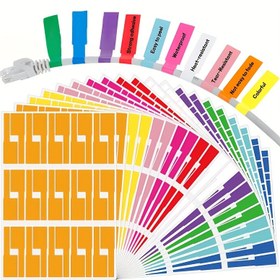 Resim 180 adet Renkli Kablo Etiketleri - Su Geçirmez, Yırtılmaya Dayanıklı PVC, El Yazısı ve Lazer Baskı Uyumlu, Dayanıklı Çizilmeye Dayanıklı Kablo Yönetimi Etiketleri, Tel Organizasyonu İçin 