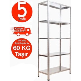 Resim Açıkmağazam Galvanizraf 5 Katlı Galvaniz Çelik Raf Arşiv Depo Rafı 
