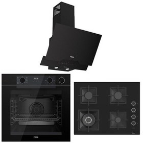 Resim Ferre Fryart Steam & Airfry QEP64CS + SC405 - WFA + D063 - SA Siyah Ankastre Set 