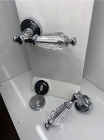 Resim Topkapı Kristal Krom Rozetli Oda Kapı Kolu 