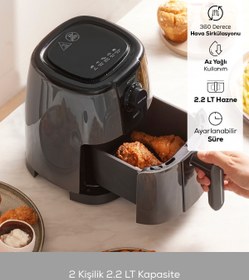 Resim Karaca Smart Cook 60 Dakikaya Kadar Zaman Ayarlı Compact Airfryer 