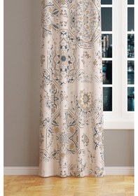 Resim Anatolia 4 Desenli Süet Oturma Odası Salon Fon Perde Baskılı Ekstrafor Büzgü Tek Kanat Prd-1012 Çok Renkli 