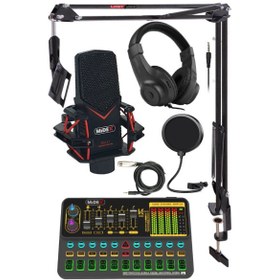 Resim Midex GMX-1 Platinium Head Set Condenser Mikrofon Ses Kartı Kulaklık Canlı Yayın Paketi 