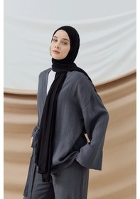 Resim Modakaşmir Penye Şal Siyah Bej - Krem - Siyah 