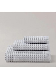 Resim 3 Lü Gri Pamuklu Havlu Seti 30x45, 50x90, 80x160 Cm Yumuşak Ve Emici Gri 