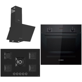 Resim Bosch - Ferre HBF512BB1T - SS035 - D086 Siyah Ankastre Set 