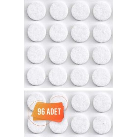 Resim Tek Yapışkanlı Mobilya Masa Sandalye Parke Zemin Ayak Koruyucu Kaydırmaz Keçesi 20 mm (96'lı Paket) 