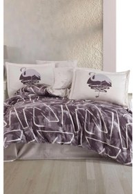 Resim Terry Pamuk Saten Çift Kişilik Nevresim Takımı Mürdüm Mürdüm 