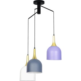 Resim Fer Avize Reina Otantik Tasarım Salon - Cafe - Mutfak - Çocuk Odası Beyaz Lila Lacivert Renk Mix 3 Lü Avize 