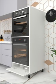 Resim Kenzlife fırın dolabı halime byz 145*60*56 mutfak kapaklı ayaklı banyo kiler ofis 