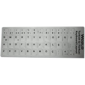 Resim Laptoplar Için Türkçe (Q) Klavye Sticker Gri 