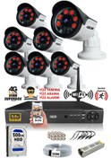 Resim IDS DS-2015HD-SET7-500 7 Kameralı 1080P Full HD 5 MP Sony Lensli Kamera Seti - 2015 