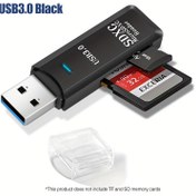 Resim Yüksek Hızlı USB 3.0/2.0 Çift Yuvalı SD/TF Kart Okuyucu, Kompakt ve Dayanıklı Tasarım, Güç Gerektirmez, Telefonlar ve Kameralarla Uyumlu, SD & Mini ABS Kartları için Okuma-Yazma Hızı 