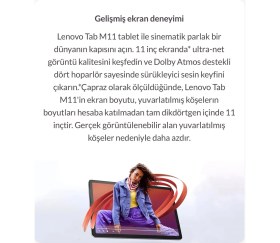 Resim Lenovo 8gb 128GB Sim Kartlı 11 Inç Fhd IPS Ekran - Dolby Atmos Ses, Lte-Android Tablet, 8 Çekirdekli Işlemci, Uzun Pil Ömrü 