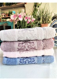 Resim Annem Bukle Jakarlı 50x90 Cm. Çeyizlik El Ve Yüz 4'lü Lüks Havlu Seti Özel Çantalı Amblajında Marin Diğer 