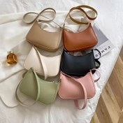 Resim Şık Retro Makaron Desenli Kadın Omuz Çantası - Siyah, Bej, Açık Yeşil ve Pembe Renklerde Çok Amaçlı Çapraz Askılı El Çantası, Altın Tonlu Detaylar, Günlük Kullanım İçin Sevimli Çanta 