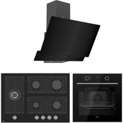Resim Ferre Fryart Bl Modüler Serisi Siyah Ankastre Cam Set (d063 + Bl135 + Xe63cs) 