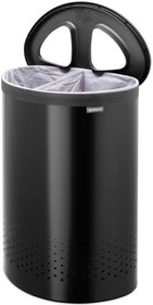 Resim Brabantia Matt Black İki Bölmeli Çamaşır Sepeti 55L 