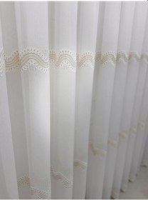 Resim Nivemeshome Perlina Gold Detay 1/3 Pileli Tül Perde Apm Gold 