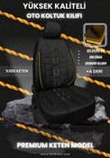 Resim KILIFREİS PREMIUM SERİSİ - SİYAH KETEN VE DERİ KOLTUK KILIFI & Ön Arka 5 Koltuk Tam Set 