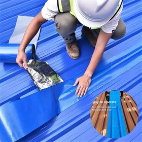 Resim Metal yüzeyler ve çatılar için sızdırmaz ve paslanmaz yapıştırıcı ile kullanılan yalıtım ve sıcaklık kontrolü için 2 rulo bant - Çatı onarımı 