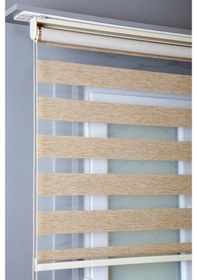 Resim Kırık Sütlü Kahve Bambu Zebra Stor Kaliteli Güneşlik Per 