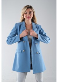 Resim Feminist Bebe Mavi Astarlı Düğme Kapamalı Blazer Ceket 0105123.449 Bebe Mavi 