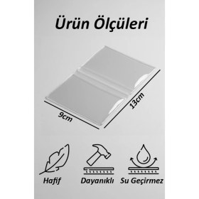 Resim Artlantis Çift Kanatlı Ehliyet ve Kimlik Kabı 1 Adet Şeffaf Ince Kredi Kartı Kabı Ehliyet Kimlik Kılıfı Koruyucu Kılıf Şeffaf 