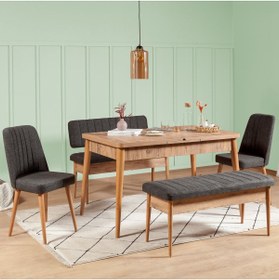 Resim REYSA MOBİLYA Sembol Extra Sandıklı Masa Takımı Atlantik Antrasit 70x110 