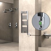Resim Radiva Haiti Elektrikli Havlupan 200 Watt 400X1100 Düz Krom (On/off Düğmeli) 