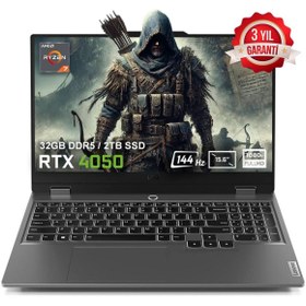 Resim LENOVO LOQ 15ARP9 83JC00E3TRv3 Ryzen 7 32GB DDR5 2TB SSD RTX4050 6GB 15.6 inç 144Hz FHD FDos Laptop 