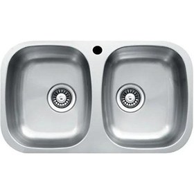 Resim Ukinox Mn 337 Polisajlı Çift Hazneli Tezgahüstü Çelik Mutfak Eviyesi 