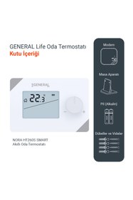Resim GENERAL Life Nora HT260S RF Smart Kablosuz Wi-Fi Akıllı Oda Termostatı - Beyaz 