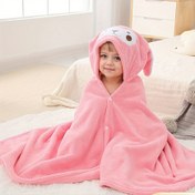 Resim 1 adet Çocuklar için Rahat Mercan Polar Kapüşonlu Banyo Havlusu - Yumuşak, Emici, Hafif ve Sevimli Tavşan Kulaklı Tasarımıyla, Makinede Yıkanabilir - Pembe, Mavi, Yeşil, Mor, Kahverengi Renklerde Mevcut 