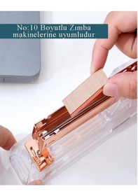 Resim Zımba Teli Küçük No:10 1000 Li Bakır Sarı 1 Paket Küçük Zımba Teli 15 Yaprak Zımbalama Kapasiteli Büro Ofis Okul 