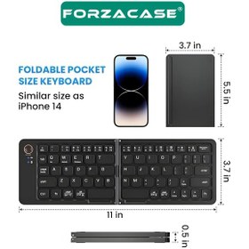 Resim Forzacase Şarjlı Katlanabilir Kablosuz Bluetooth Klavye Fc1030 