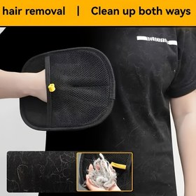 Resim Pet Statik Saç Temizleme Eldivenleri, Çift Taraflı Fırça, Saç Temizleme Aracı, Kedi Saç Kesme Eldivenleri 