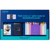 Resim Instax Mini Link 2 Uzay Mavisi Akıllı Telefon Yazıcısı Bundle Box Fujifilm