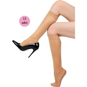 Resim 12 Adet Fit Dizaltı Çorap 15 Denye 57 Ten 113 Safran Çok Renkli 