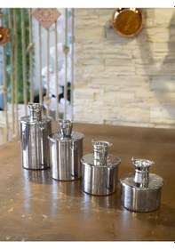 Resim Bakır Baharat Seti Objeli Model 4'lü Gümüş Bakır 