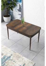 Resim Canisa Concept Zen Serisi 80x132 Mdf Açılabilir Barok Ahşap Desen Masa Takımı Ve 4 Gül Kurusu Sandalye Barok Masa Sandalyeler Gülkurusu 