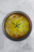 Resim Bahat Salon Ofis Duvar Saati Gri Metal Çerçeve 36 Cm 