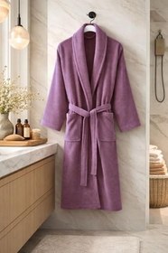 Resim Formeya Premium Pamuklu Unisex Bornoz - Yumuşak Dokulu Hızlı Kuruyan Canlı Renkli Bornoz 
