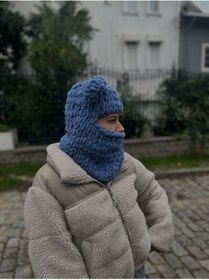 Resim Novaglow Hayvan Figürlü Şapka Puffy Bere Kar Maskesi Kayak&snowboard Balaclava Örgü Bere Örgü Şapka 