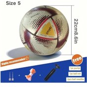 Resim Yüksek Kaliteli Futbol Topları Resmi Boyut 5 Pu Malzeme Dikişsiz Bej 