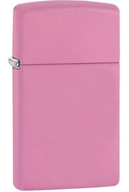 Resim Zippo Pembe Mat Slim Çakmak 
