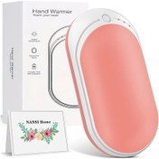 Resim Gaojunshop01 Pembe Şarjlı El Isıtıcı Kablosuz Şarj 20 Saat Pil Av Kamp Golf Kayak 