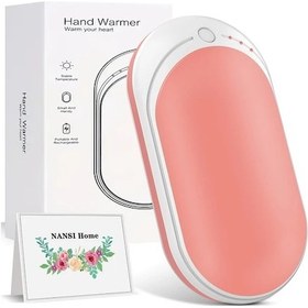 Resim Gaojunshop01 Pembe Şarjlı El Isıtıcı Kablosuz Şarj 20 Saat Pil Av Kamp Golf Kayak 