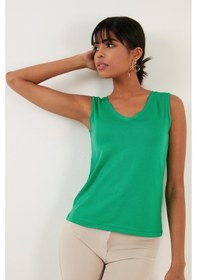 Resim Lela Kalın Askılı V Yaka Bayan Bluz 5864384 Benetton 